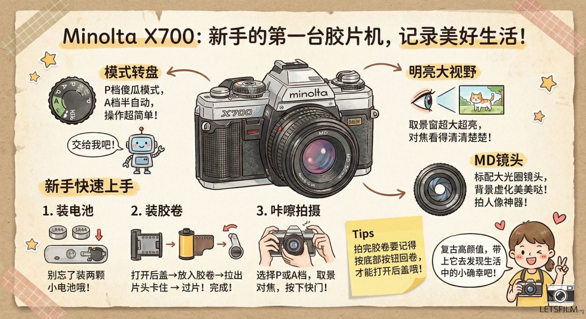 胶片摄影入门指南:关于 135 胶片相机,你需要了解的一切 | 胶片的味道 Minolta X700