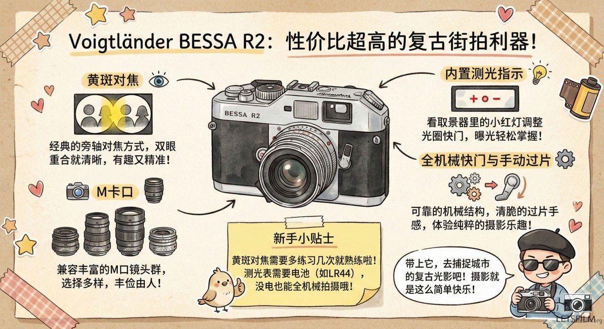 胶片摄影入门指南:关于 135 胶片相机,你需要了解的一切 | 胶片的味道 VOIGTLANDER BESSA R2