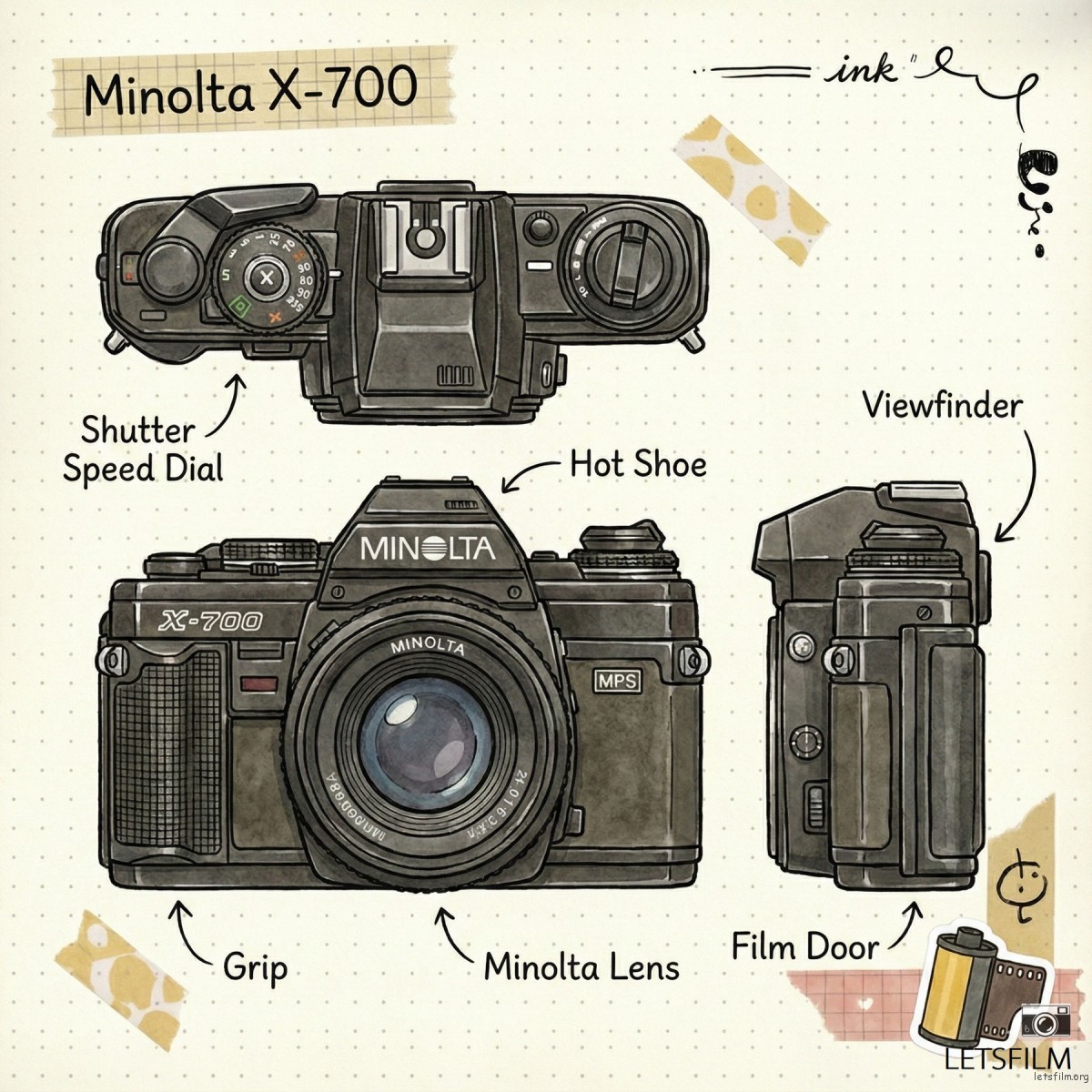 胶片摄影入门指南:关于 135 胶片相机,你需要了解的一切 | 胶片的味道 三视图 - Minolta x700